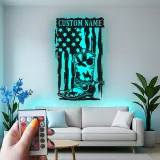 Personalisierte Cowboy-Stiefel LED-Metall-Wandkunst – Western-Geschenk für Ihn, rustikale Man-Cave-Deko