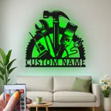 Décoration murale en métal LED personnalisée pour bricoleur - Cadeau pour garage ou atelier