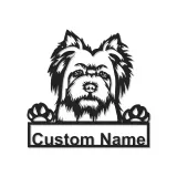 Custom Yorkshire Terrier Led Light Metal Wall Art Personalized Dog Lover Gift Living Room Pet Decor