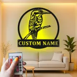 Custom Kingfisher Led Light Metal Wall Art Personalized Nature Lover Gift Living Room or Garden Decor