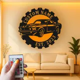 Cartel de metal LED de coche clásico personalizado regalo para entusiastas de coches decoración de garaje