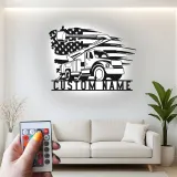 Cartel de metal personalizado con luz LED de camión de cubo regalo para liniero decoración de garaje o taller