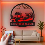 Insegna in metallo LED personalizzata per camion e rimorchio, regalo per camionisti, decorazione per garage o man cave