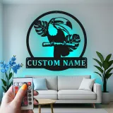 Custom Toucan Metal Sign with LED | Personalized Tropical Wall Art | Jungle Theme Decor for Patio, Sunroom & Office | Exotic Bird Gift