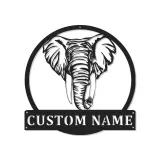 Cartel de metal LED de elefante personalizado, regalo de vida salvaje, decoración de sala de estar safari