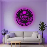 Cartel de metal personalizado con luz LED para bar de café, regalo personalizado para amantes del café, decoración de cocina