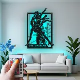 Cartel LED de atleta de obstáculos | Arte mural de metal personalizado | Decoración personalizada con nombre de corredor | Regalo para ella