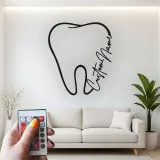 Custom Tooth Led Light Metal Wall Art Personalized Dentist Gift Office Decor for Dental Professionals