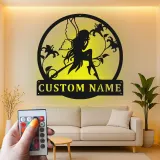 Cartel LED de hada personalizado | Arte mural de metal con nombre personalizado | Decoración mágica para guardería y habitación de niña | Regalo encantador de jardín encantado
