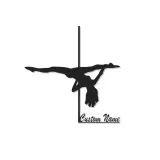Custom Pole Dance Metal Sign | LED Name Art for Studio Decor | Personalized Dancer Gift | Gymnastics Wall Silhouette