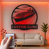 Décoration murale en métal personnalisée avec éclairage LED de cargo