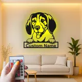 Cartel de metal LED personalizado con Beagle, regalo para amantes de los perros, decoración para sala de estar