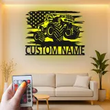 Personalisierte Monstertruck LED-Schild | Metall-Wandkunst mit amerikanischer Flagge | Maßgeschneiderte Garagen-Dekoration für das Kinderzimmer