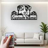 Décoration murale en métal personnalisée Berger Australien avec Rétroéclairage - Cadeau pour Amoureux des Chiens