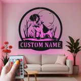 Cartel de metal LED Beagle personalizado Regalo para amantes de los perros Decoración de sala 2