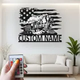 Décoration murale en métal personnalisée avec locomotive de train en rétroéclairage - Cadeau pour passionnés de trains - Décor de man cave