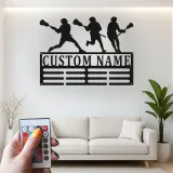 Insegna per Giocatore di Lacrosse Personalizzata | Arte in Metallo LED Personalizzata | Decorazione per Camera di Atleta | Regalo per Squadra di Lacrosse