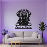 Insegna LED Personalizzata per Mastino Inglese | Arte Murale in Metallo per Animali Domestici | Regalo per Amante dei Cani per Casa