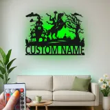Headless Horseman Metal Sign with LED | Custom Halloween Decor | Personalized Spooky Wall Art for Home & Porch