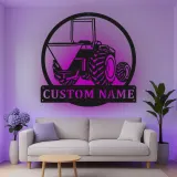 Insegna in metallo LED personalizzata per trattori - Regalo per agricoltori, decorazione per fattoria