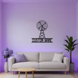 Personalisierte LED Metall-Wandkunst eines Funkmastes | Individuelles Retro-Broadcasting-Schild | Vintage Radio Antenne Dekor für Studio & Büro