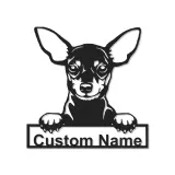 Décoration murale en métal personnalisée Chihuahua avec Rétroéclairage - Cadeau pour Amateurs de Chiens - Décor de Salon