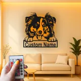 Décoration murale en métal LED personnalisée Border Collie pour les amoureux des chiens 2
