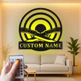 Custom Knife Target Led Light Metal Wall Art Personalized Gift for Knife Enthusiasts Man Cave Decor