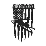 Custom Snowmobile Metal Sign | Personalized American Flag LED Wall Art | Patriotic Rider Gift | Man Cave & Garage Decor