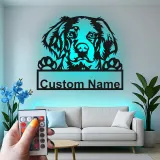Custom Dog Led Light Metal Wall Art Personalized Pet Lover Gift Living Room or Entryway Decor
