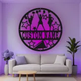 Insegna in metallo LED personalizzata per cheerleader - Regalo per adolescenti per camera da letto o decorazione per palestra