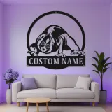 Insegna con Nome Personalizzato di Loris Lento | Arte Murale LED in Metallo | Decorazione per Nursery di Animali Selvatici | Regalo Esotico per Stanza dei Bambini
