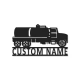 Insegna in metallo LED per camion cisterna | Insegna da parete personalizzata per ufficio | Decorazione industriale personalizzata per camionisti e logistica