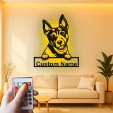 Personalisierte LED-beleuchtete Metall-Wandkunst mit Hundemotiv – Geschenk für Haustiereltern, Wohn- oder Eingangsbereich-Deko