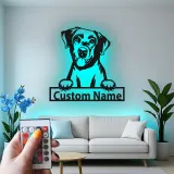 Custom Dog Led Light Metal Wall Art Personalized Pet Lover Gift Living Room Decor for Dog Moms 1
