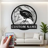 Cartel de metal LED personalizado de codorniz, regalo personalizado para amantes de la naturaleza, decoración de cabaña rústica