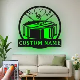 Cartel de metal LED de batería personalizado Regalo para amantes de la música Decoración de sala de ensayo o estudio