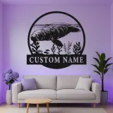 Individuelle Manatee Metall-Wandkunst | Personalisierte LED-Ozeanschild für Küstendekor | Nautisches Geschenk für das Meeresleben