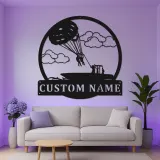 Custom Parasailing Metal Wall Art | Personalized LED Name Sign for Beach House | Nautical Boat & Lake Cabin Decor