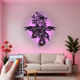 Custom Peacock Led Light Metal Wall Art Personalized Gift for Couples Elegant Living Room Decor