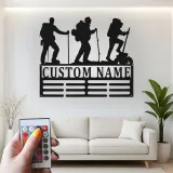 Custom Hiker LED Metal Art | Personalized Name Sign for Cabin Decor | Outdoor Enthusiast Gift