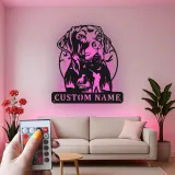 Insegna per Cacciatore Labrador Retriever | Insegna in Metallo LED Personalizzata | Regalo per Cacciatori per Man Cave | Decorazione per Caccia all'Anatra