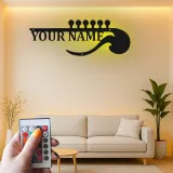 Letrero LED de guitarra personalizado | Decoración mural de metal personalizada para sala de música | Decoración con nombre para músico | Regalo para guitarrista