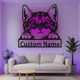 Décoration murale en métal personnalisée avec lumière LED pour les amoureux des animaux