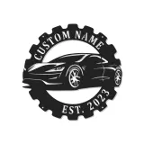 Personalized Car LED Sign | Custom Metal Wall Art for Garage | Sports Car Enthusiast Gift | Man Cave Decor