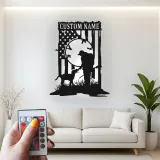 Custom Duck Hunter Metal Wall Art | LED Lighted Hunting Sign | Labrador Silhouette | Cabin Decor & Outdoorsman Gift