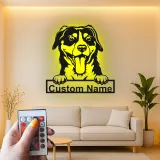 Cartel de metal LED personalizado para perros, regalo para amantes de mascotas, decoración de salón para mamás de perros