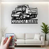 Cartel de metal LED personalizado de camión volquete regalo para entusiastas de camiones decoración de garaje o man cave 4