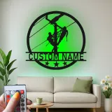 Panneau LED Lineman personnalisé | Décoration murale en métal sur mesure | Cadeau pour électricien et agent de réseau | Déco industrielle pour maison et garage