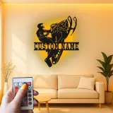 Custom Snowmobile Metal Sign | Personalized LED Wall Art for Man Cave | Extreme Winter Sports Rider Gift